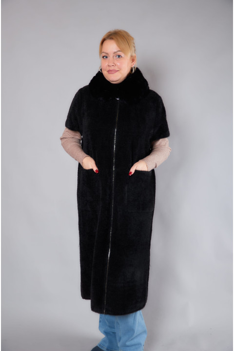 Жилетка жіноча довга із знімним хутром L689 Жилетка жіноча довга із знімним хутром L689